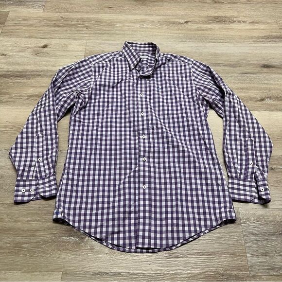 Southern Tide Shirt Mens small Purple Check Long Sleeve Button Up Classic - Picture 1 of 6
